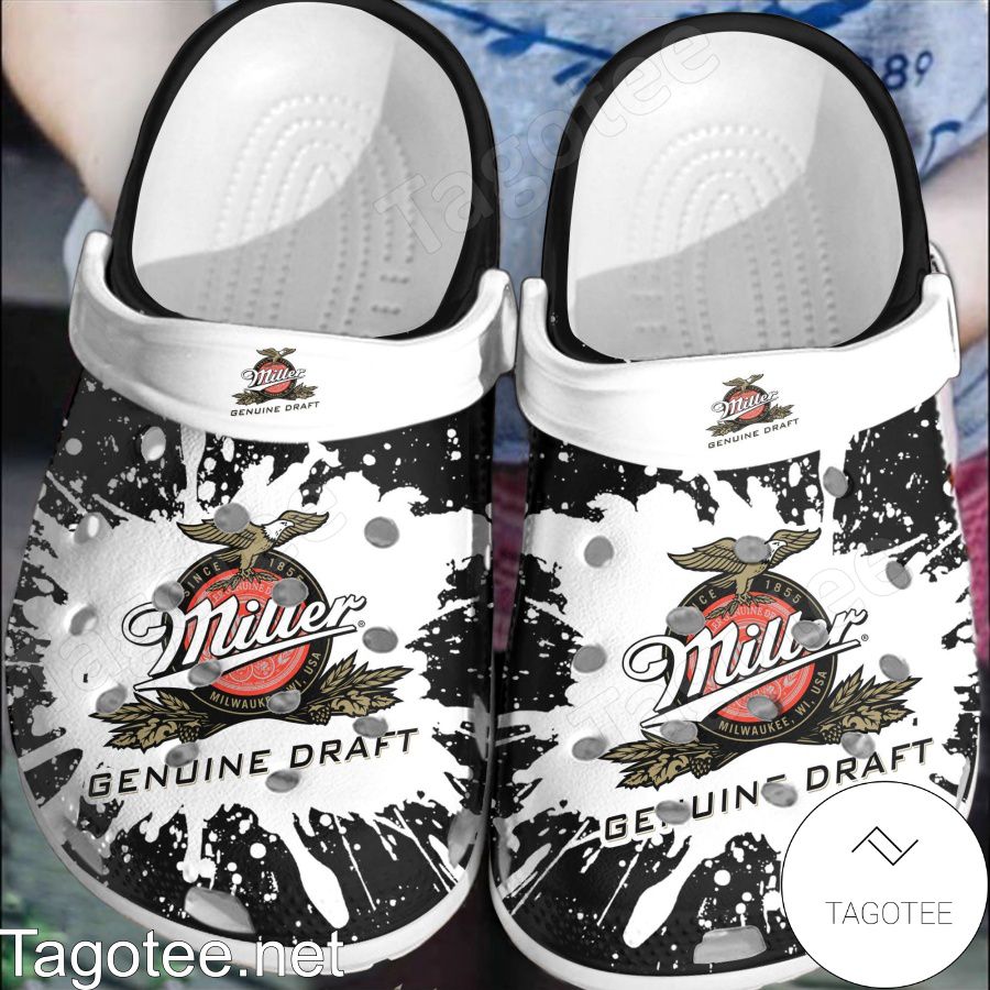 Miller Genuine Draft Logo Color Splash Crocs Clogs Tagotee