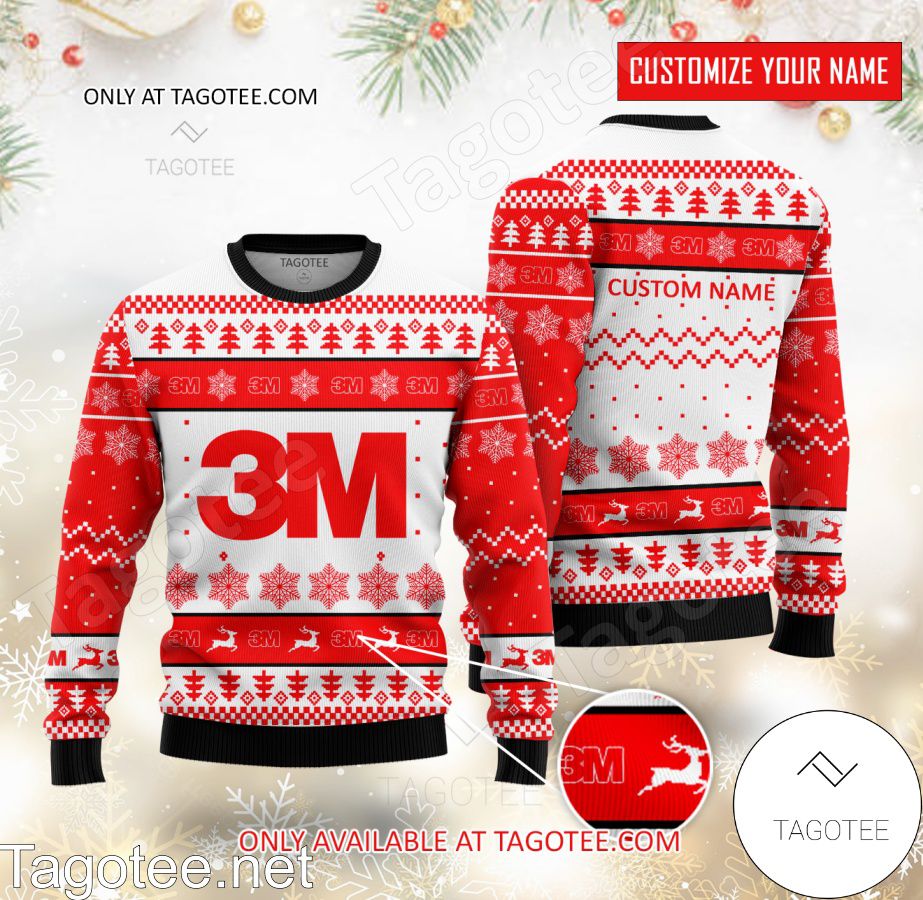 3M Logo Personalized Ugly Christmas Sweater - EmonShop