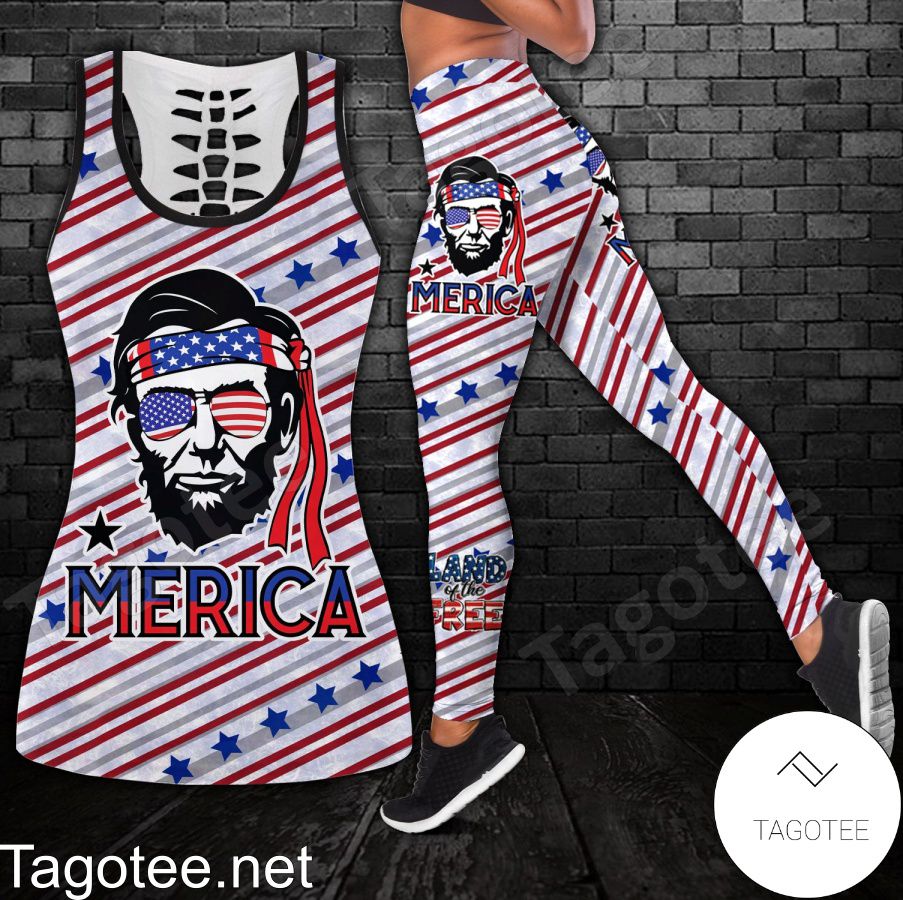 Abraham Lincoln Merica Land Of Free Shirt, Tank Top And Leggings