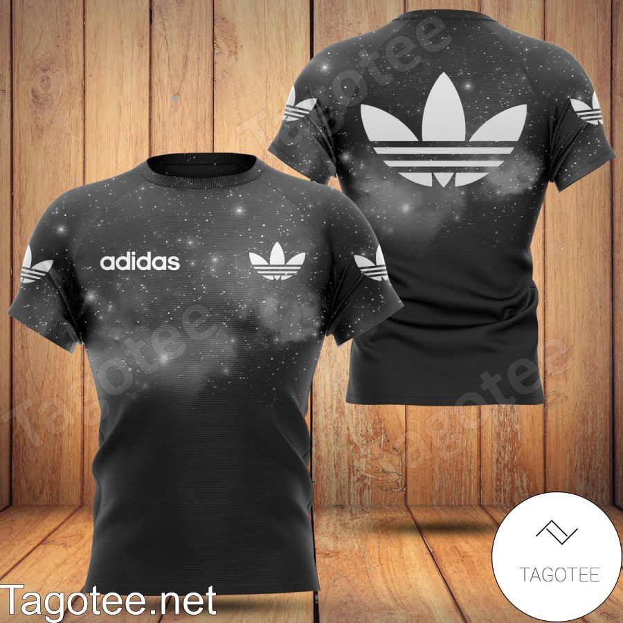 Adidas Black And Grey Galaxy Gradient Shirt