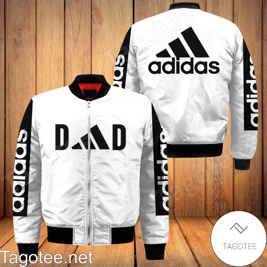 Adidas Dad Logo White Bomber Jacket