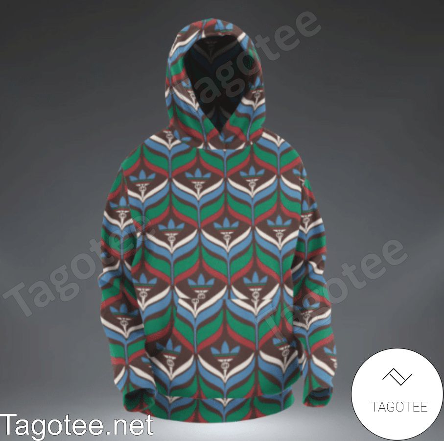 Adidas Gucci Trefoil Print Bowling Hoodie - Tagotee