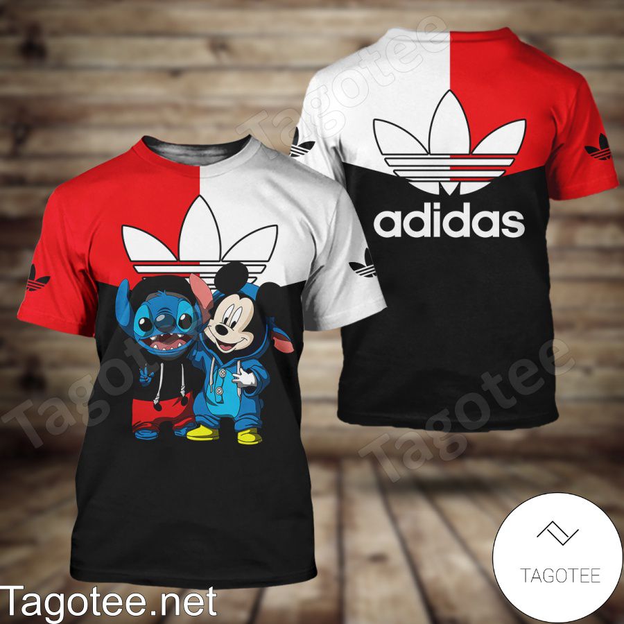 Adidas With Stitch And Mickey Mouse Shirt