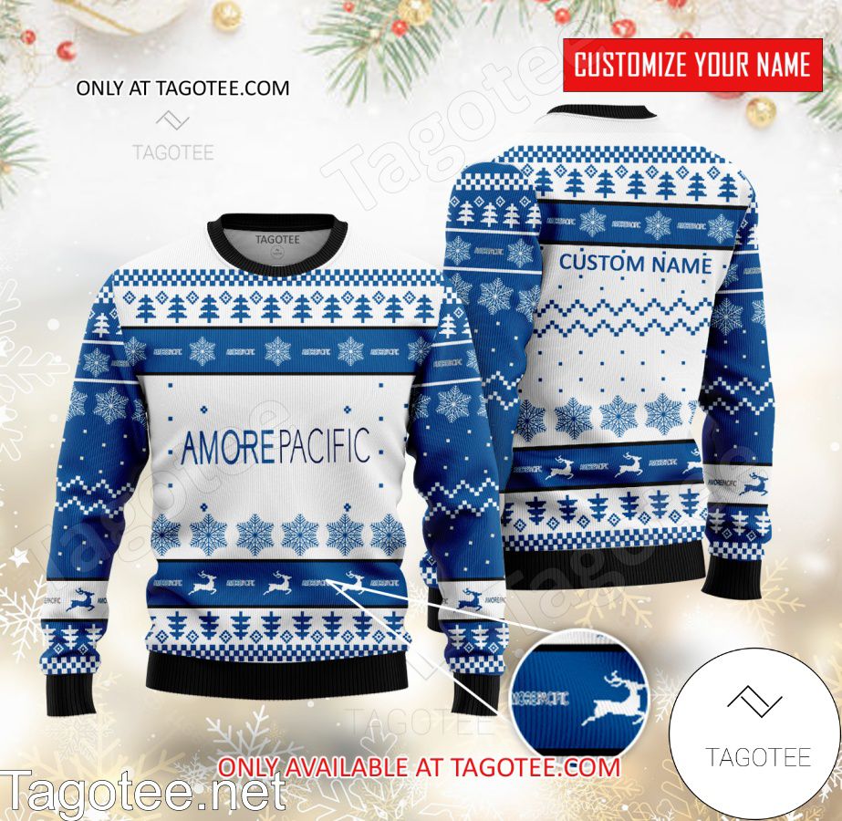 AmorePacific Logo Personalized Ugly Christmas Sweater - BiShop