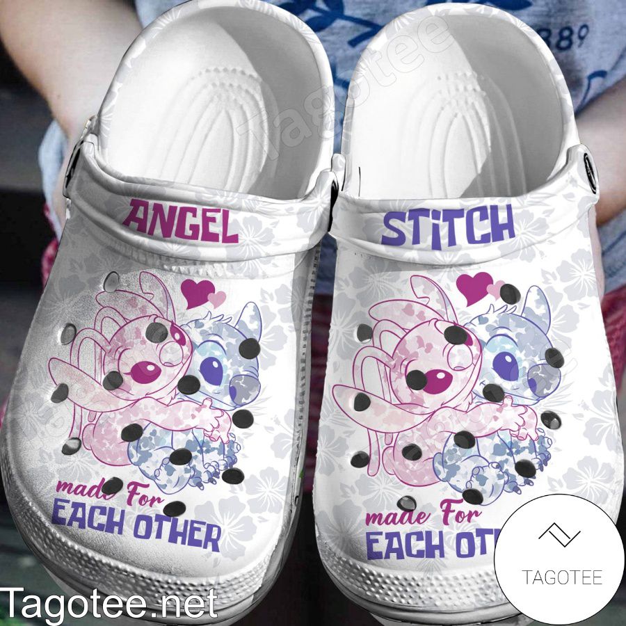 Angel And Stitch Made For Each Other Crocs Clogs