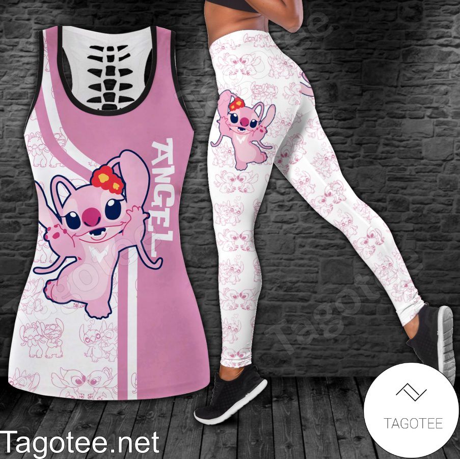Angel Pink And White Shirt, Tank Top And Leggings