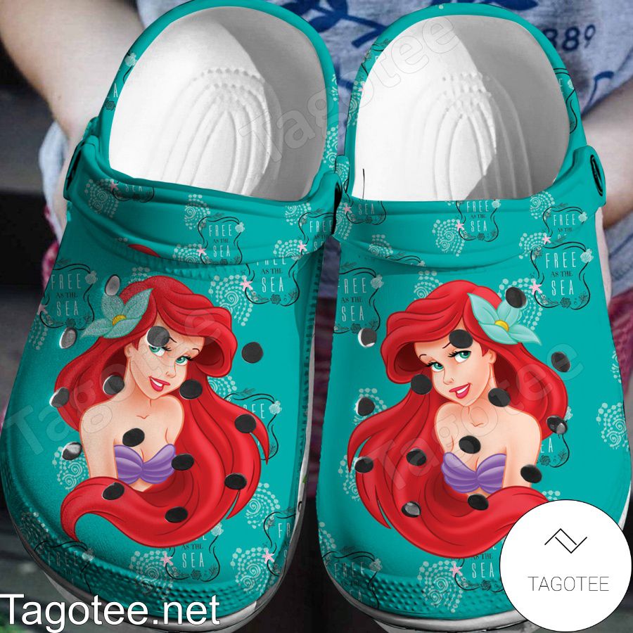 Ariel The Little Mermaid Free As The See Crocs Clogs