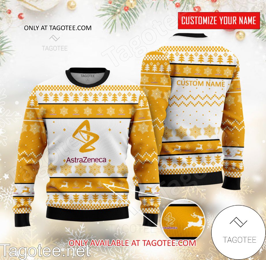 AstraZeneca Logo Personalized Ugly Christmas Sweater - BiShop