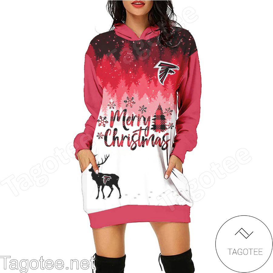 Atlanta Falcons NFL Merry Christmas Women Hoodie Dress