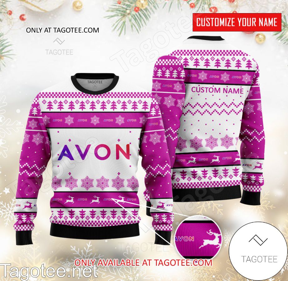 Avon Logo Personalized Ugly Christmas Sweater - BiShop
