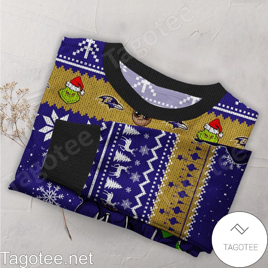 Baltimore Ravens Christmas Grinch Ugly Christmas Sweater - Shirt Low Price