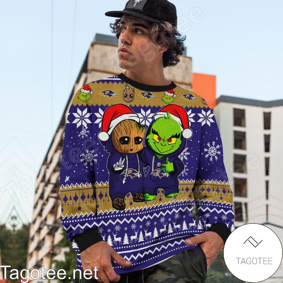 Baltimore Ravens Grinch Ugly Christmas Sweater