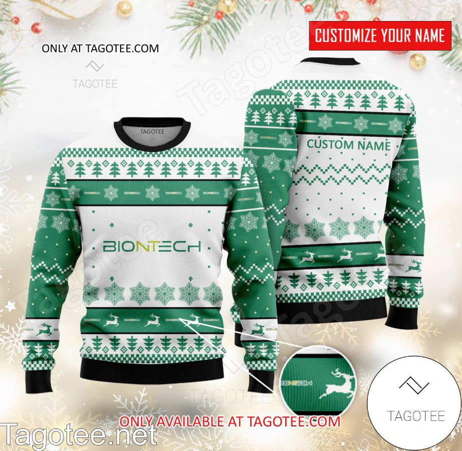 BioNTech Logo Personalized Ugly Christmas Sweater - BiShop