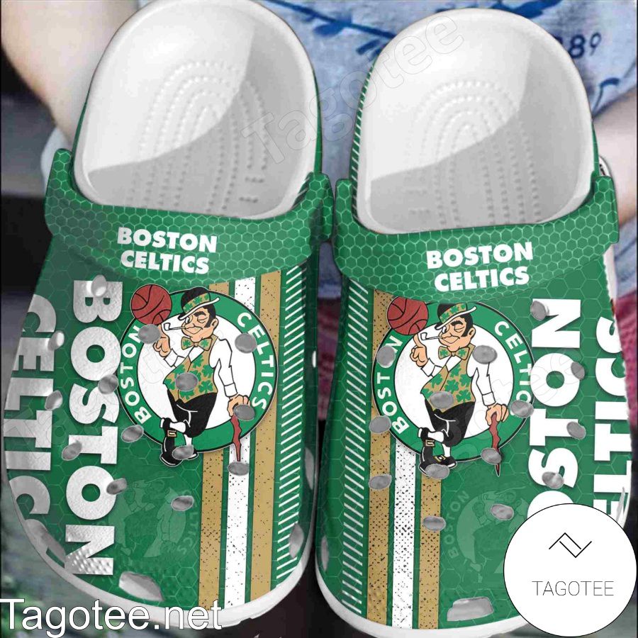 Boston Celtics Hive Pattern Crocs Clogs