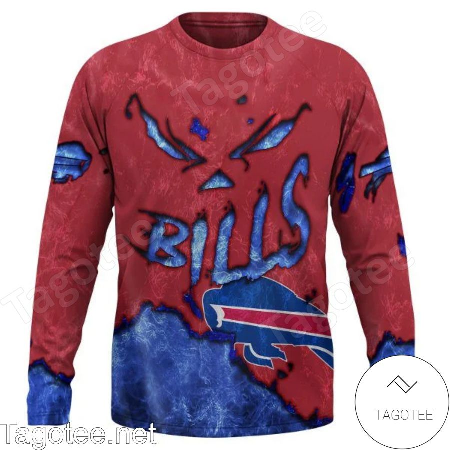 Buffalo Bills Scary Face Halloween Jersey Hoodie, T-shirt - Tagotee