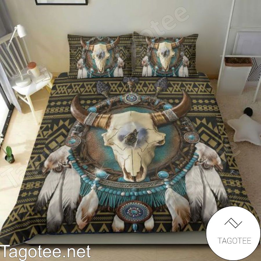 Bull Skull Dream Catcher Native Bedding Set