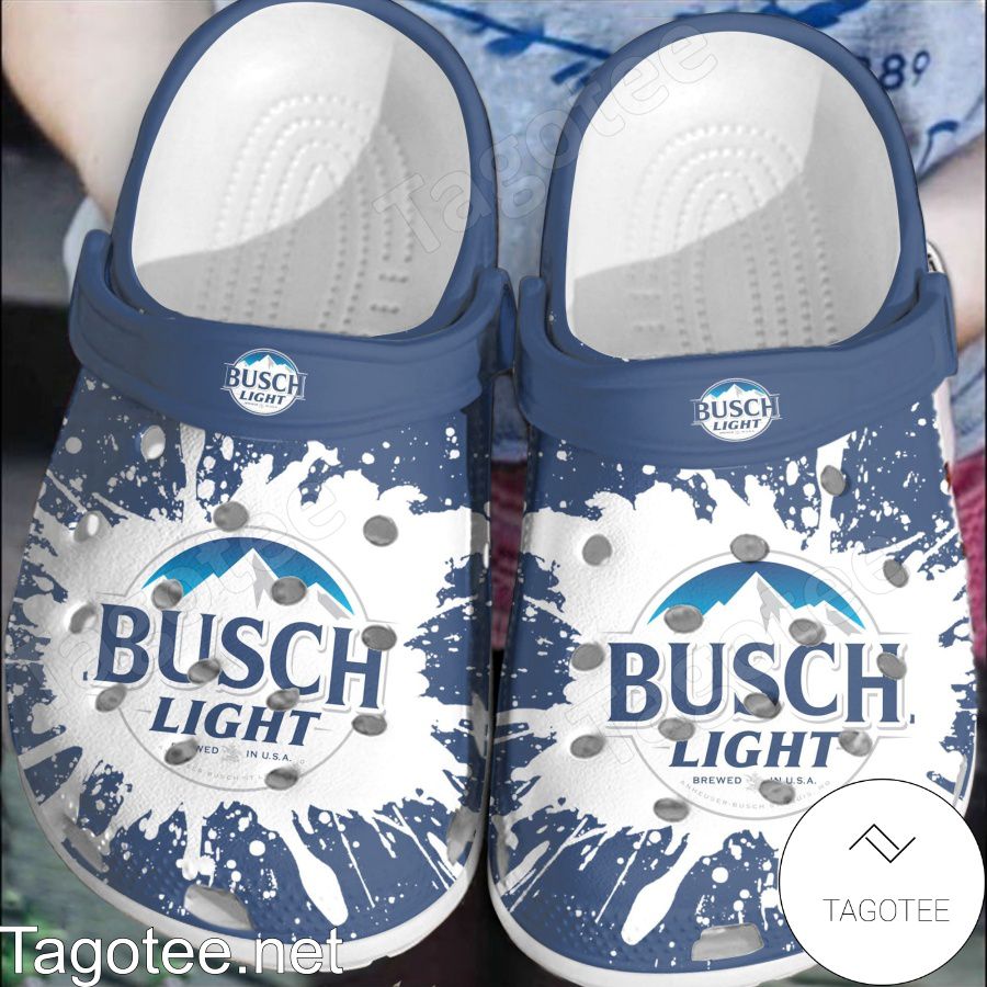 Busch Light Beer Logo Color Splash Crocs Clogs - Tagotee