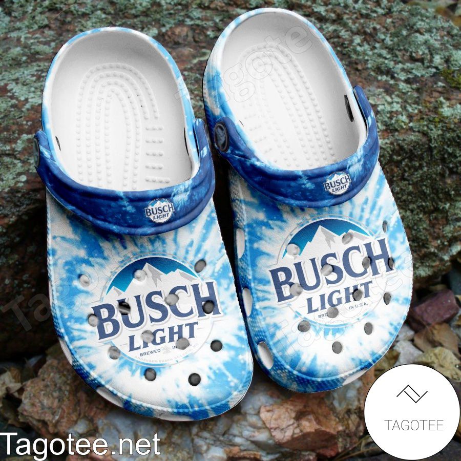 Busch Light Blue Tie Dye Crocs Clogs - Tagotee