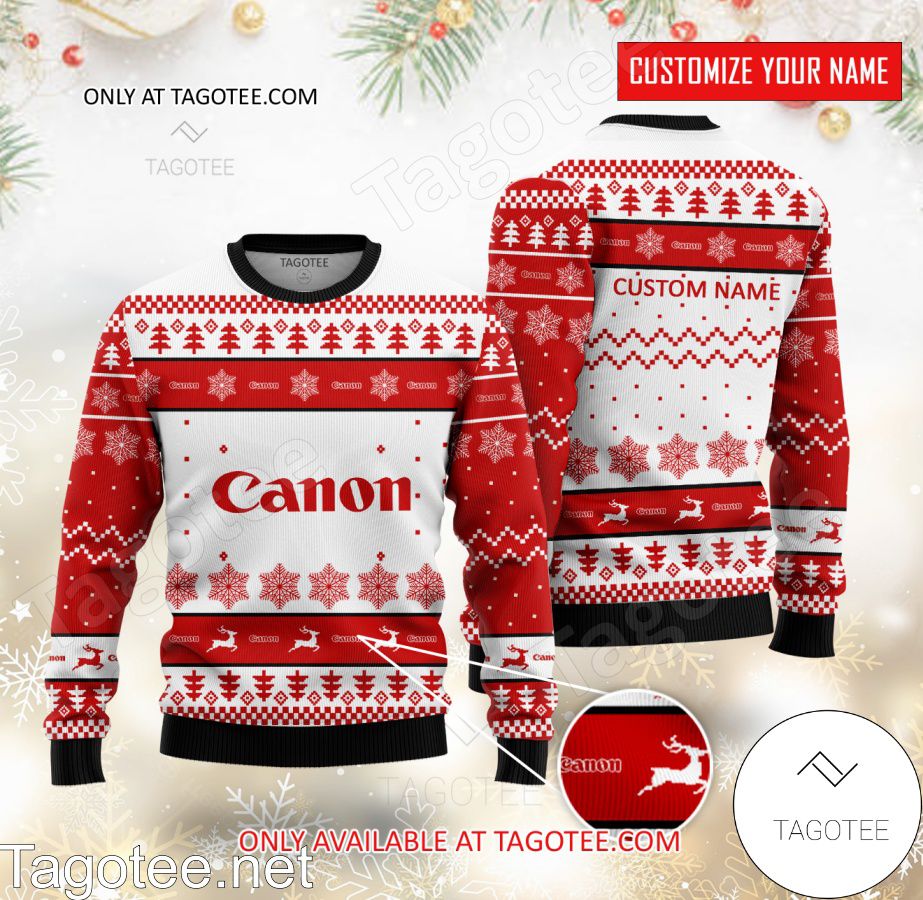 Canon Inc. Logo Personalized Ugly Christmas Sweater - BiShop
