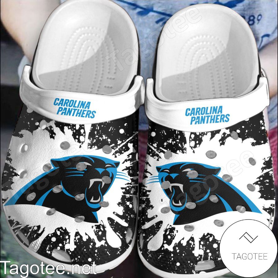 Carolina Panthers Logo Color Splash Crocs Clogs