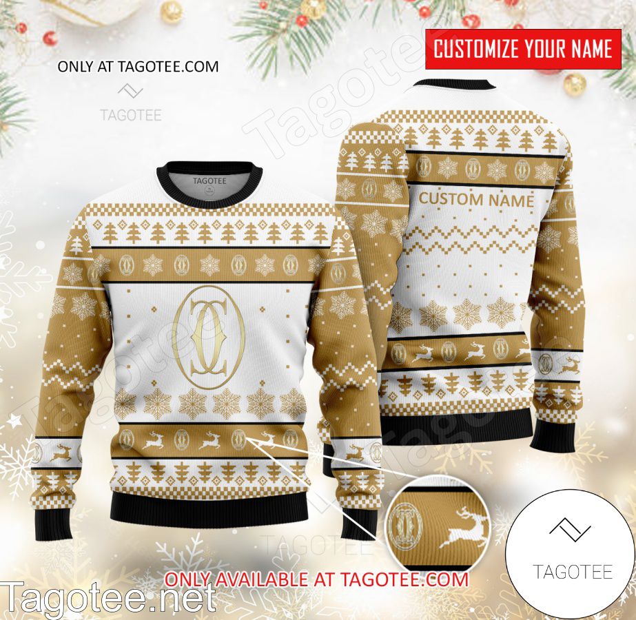 Cartier Logo Personalized Ugly Christmas Sweater - EmonShop