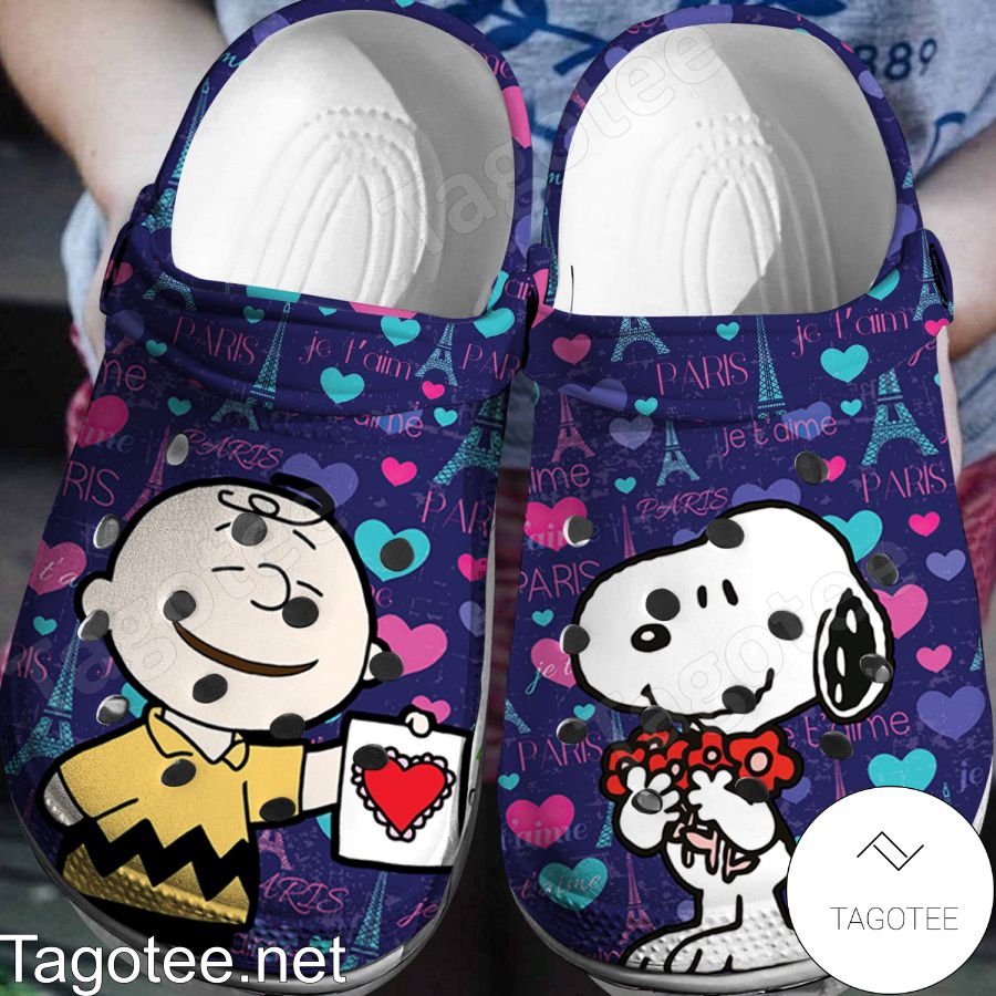 Charlie Brown And Snoopy Paris Crocs Clogs