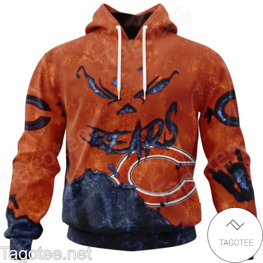 Chicago Bears Scary Face Halloween Jersey Hoodie, T-shirt