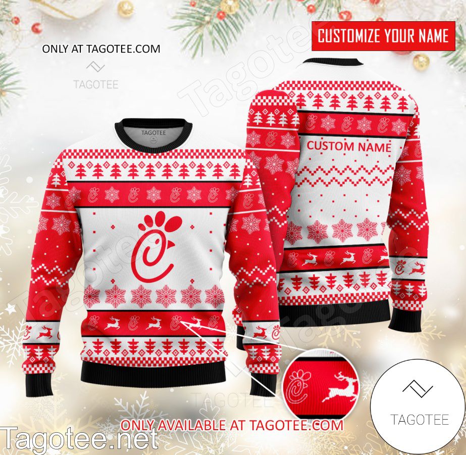 Chick-fil-A Logo Personalized Ugly Christmas Sweater - EmonShop