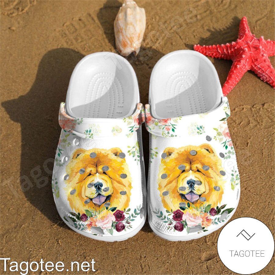 Chow Chow Dog Flowers Crocs Clogs