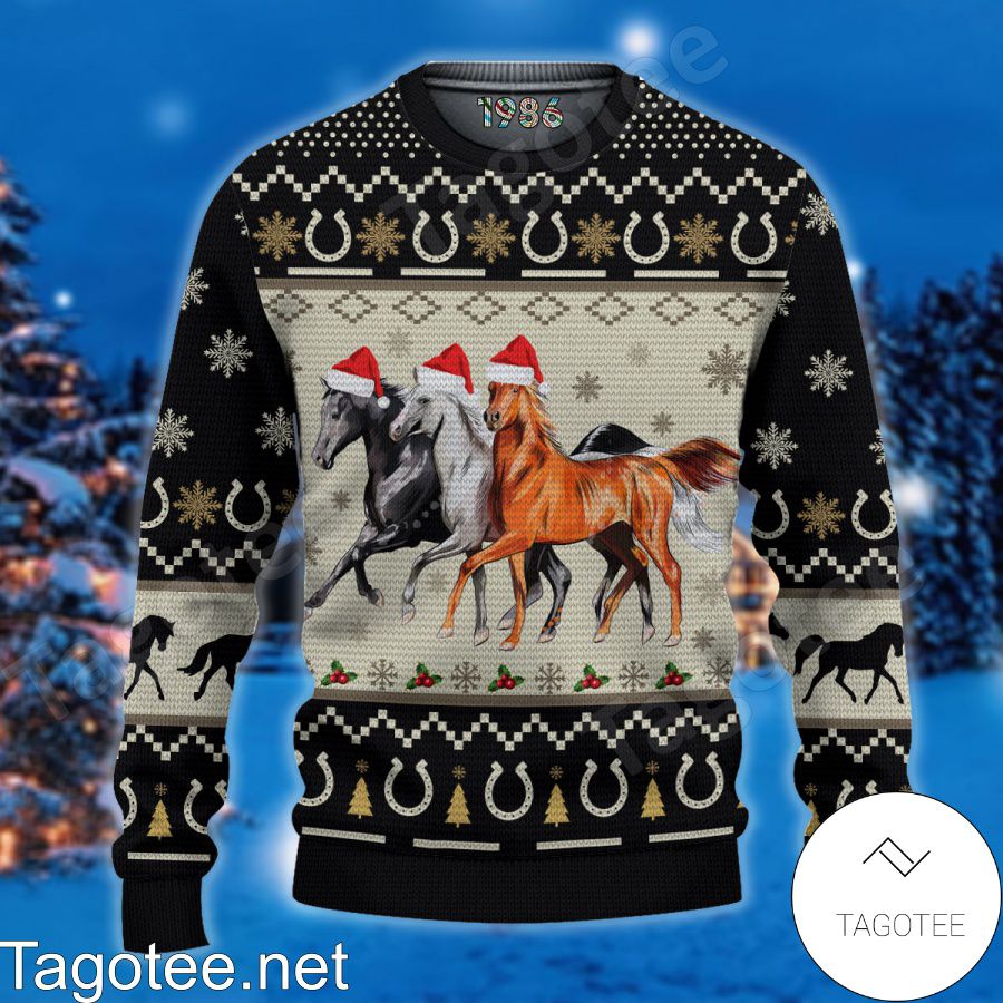 Christmas Horses Ugly Christmas Sweater - Tagotee