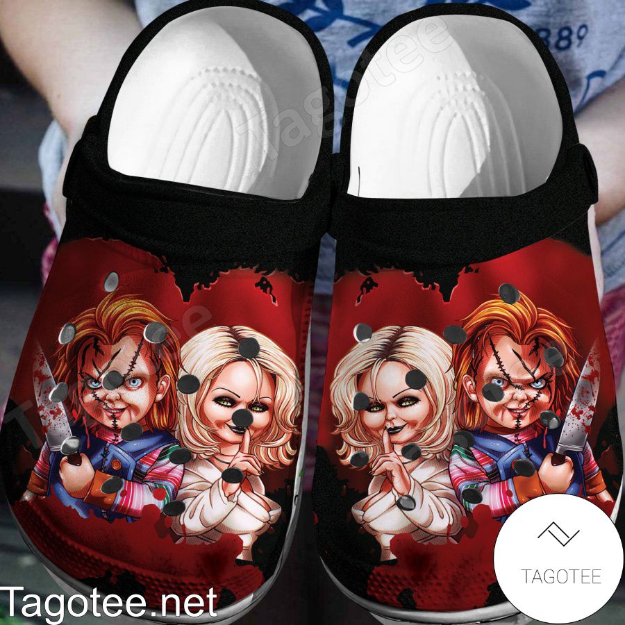 Chucky And Tiffany Halloween Crocs Clogs - Tagotee