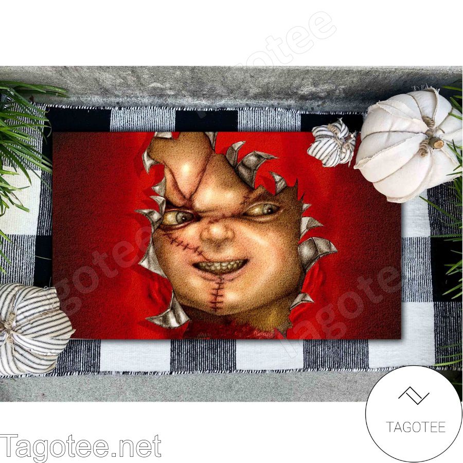 Chucky Torn Ripped Halloween Doormat