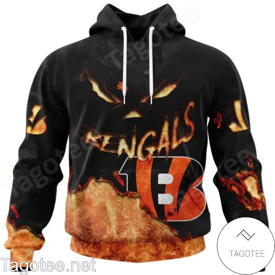 Cincinnati Bengals Scary Face Halloween Jersey Hoodie, T-shirt