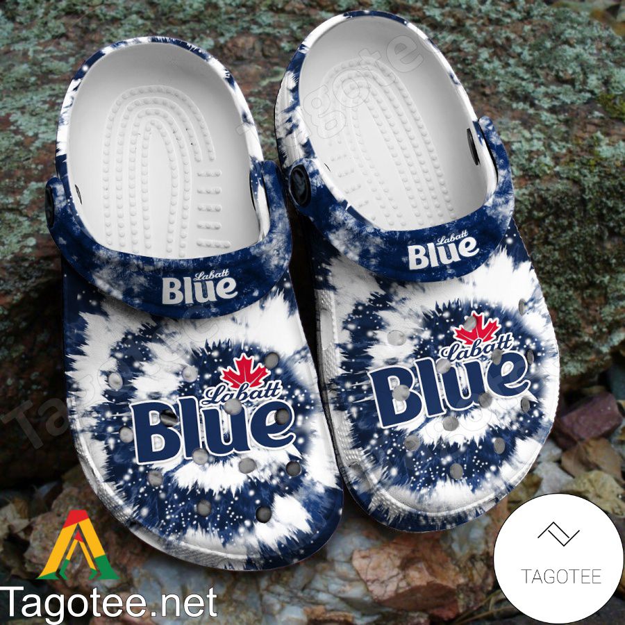Classic Tie Dye Graphic Labatt Blue Crocs Clogs - Tagotee