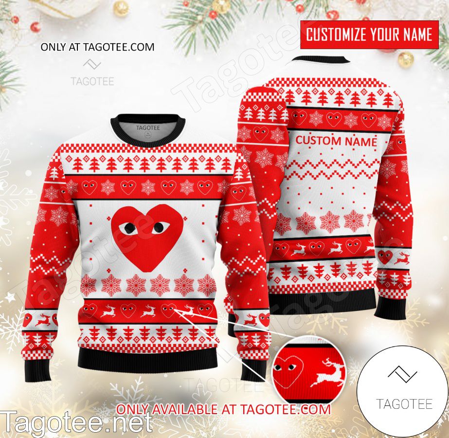 Comme Des Garçons Logo Personalized Ugly Christmas Sweater - EmonShop