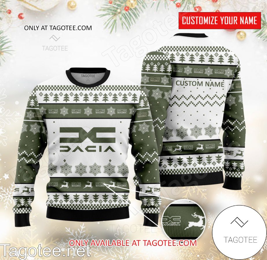 Dacia Logo Personalized Ugly Christmas Sweater - EmonShop - Tagotee