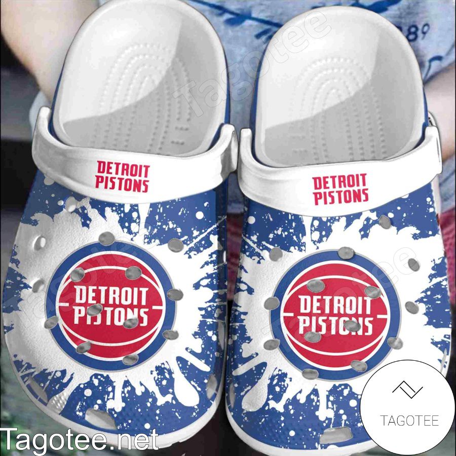 Detroit Pistons Logo Color Splash Crocs Clogs