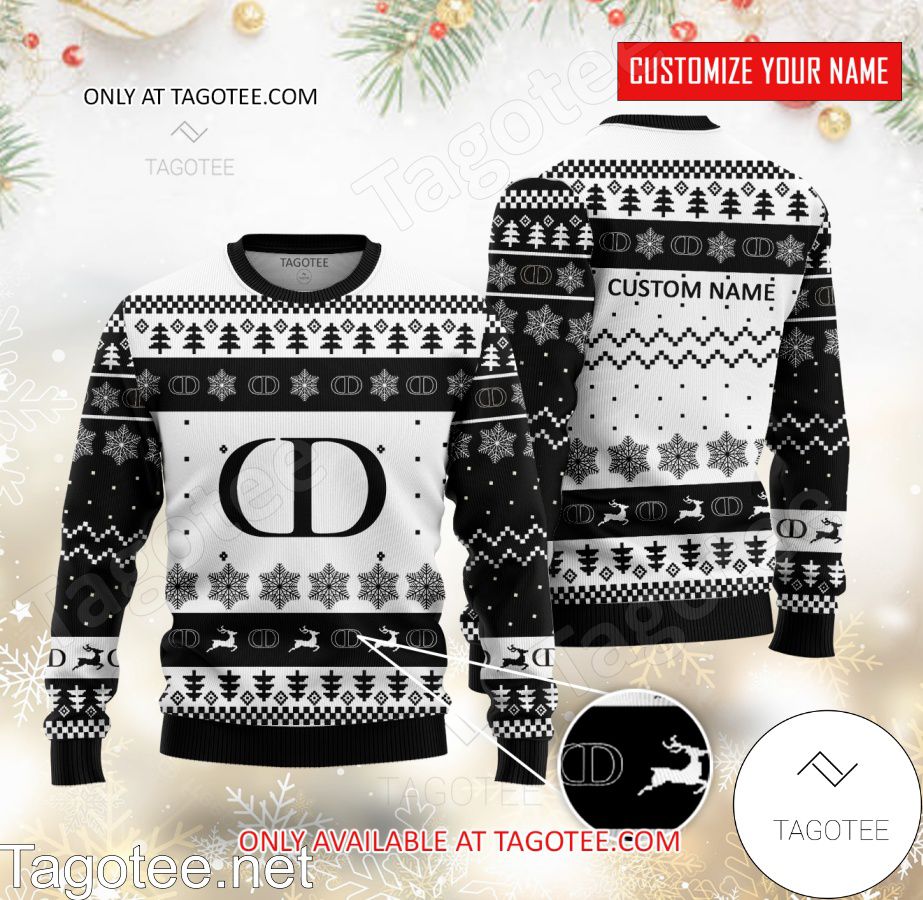 Dior Logo Personalized Ugly Christmas Sweater - EmonShop