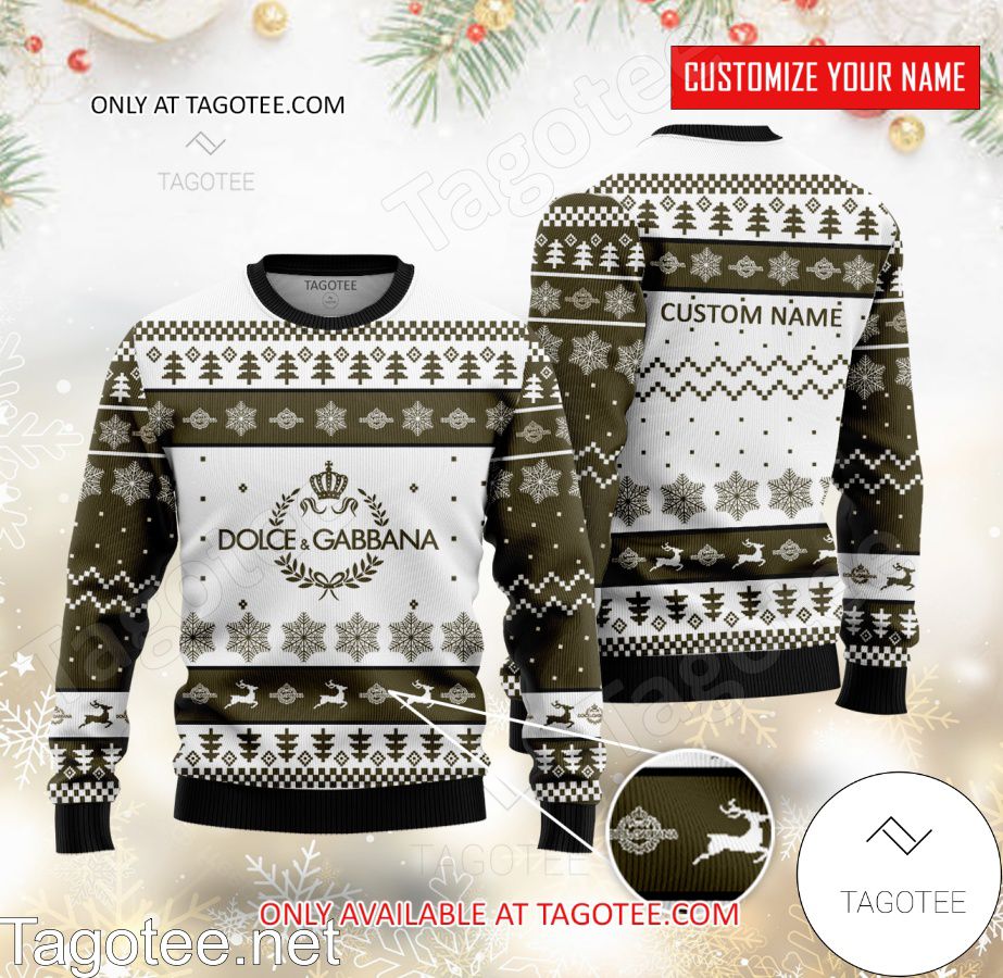 Dolce & Gabbana Logo Personalized Ugly Christmas Sweater - EmonShop