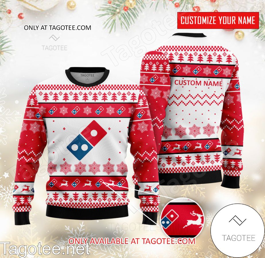 Domino's Pizza Logo Personalized Ugly Christmas Sweater - EmonShop