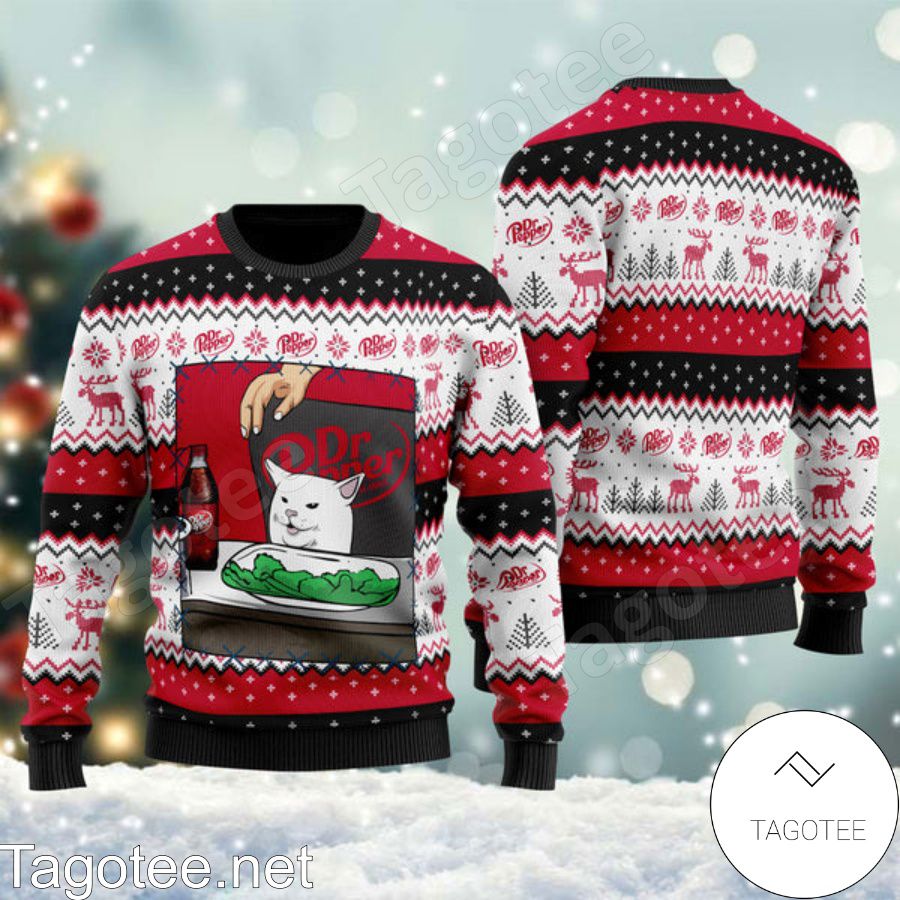 Dr Pepper Cat Meme Ugly Christmas Sweater - Tagotee