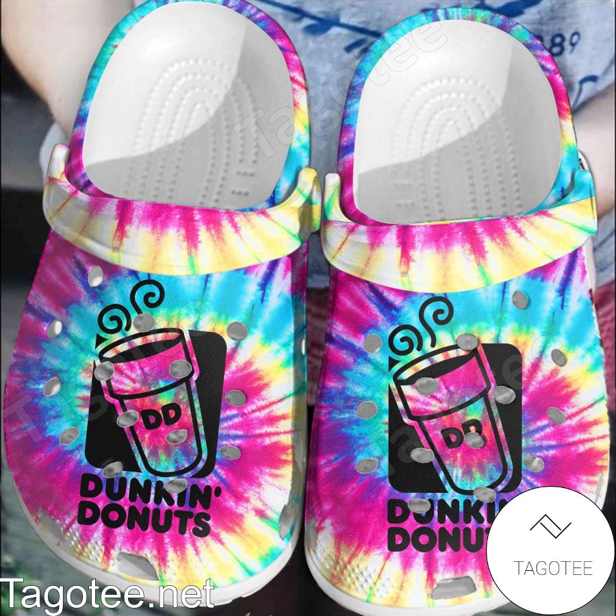 Dunkin' Donuts Tie Dye Crocs Clogs