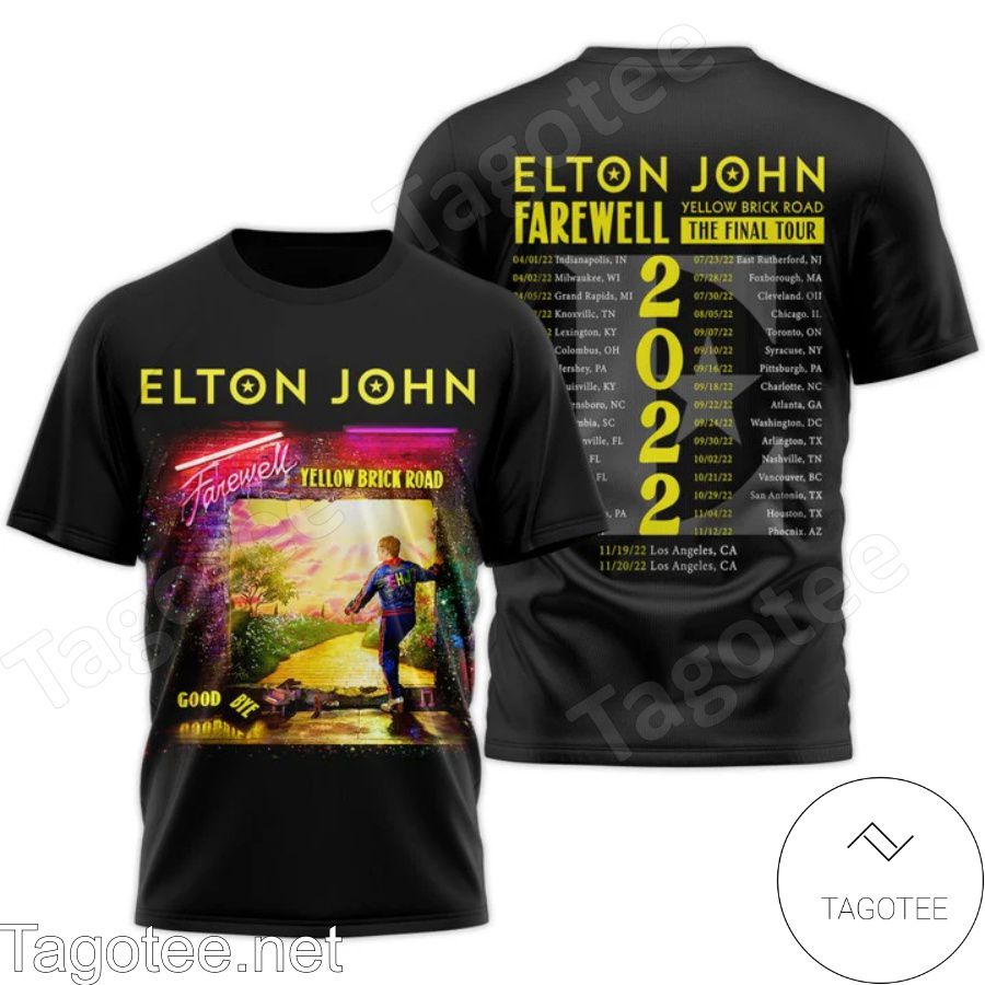 Elton John Farewell Tour Yellow Brick Road The Final Tour 2022 Shirt