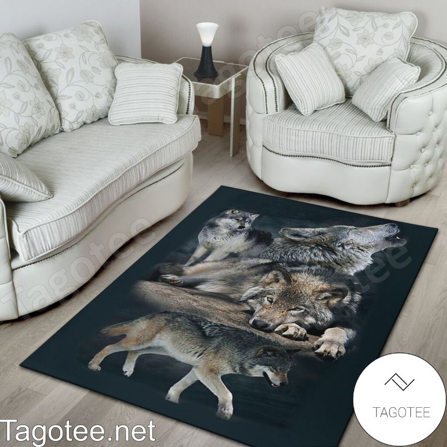 Family Wolves Area Rugs c