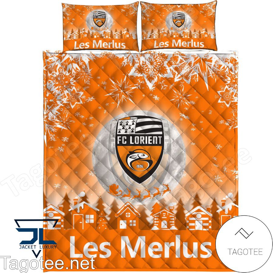 Fc Lorient Les Merlus Christmas Bedding Set a