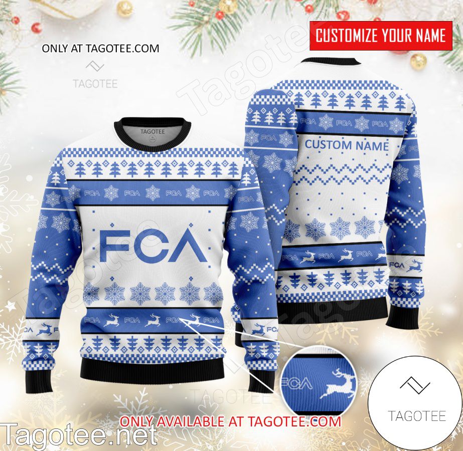 Fiat Chrysler Automobiles Logo Personalized Ugly Christmas Sweater - EmonShop