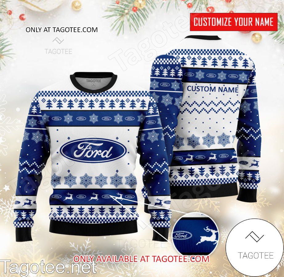 Ford Logo Personalized Ugly Christmas Sweater - EmonShop