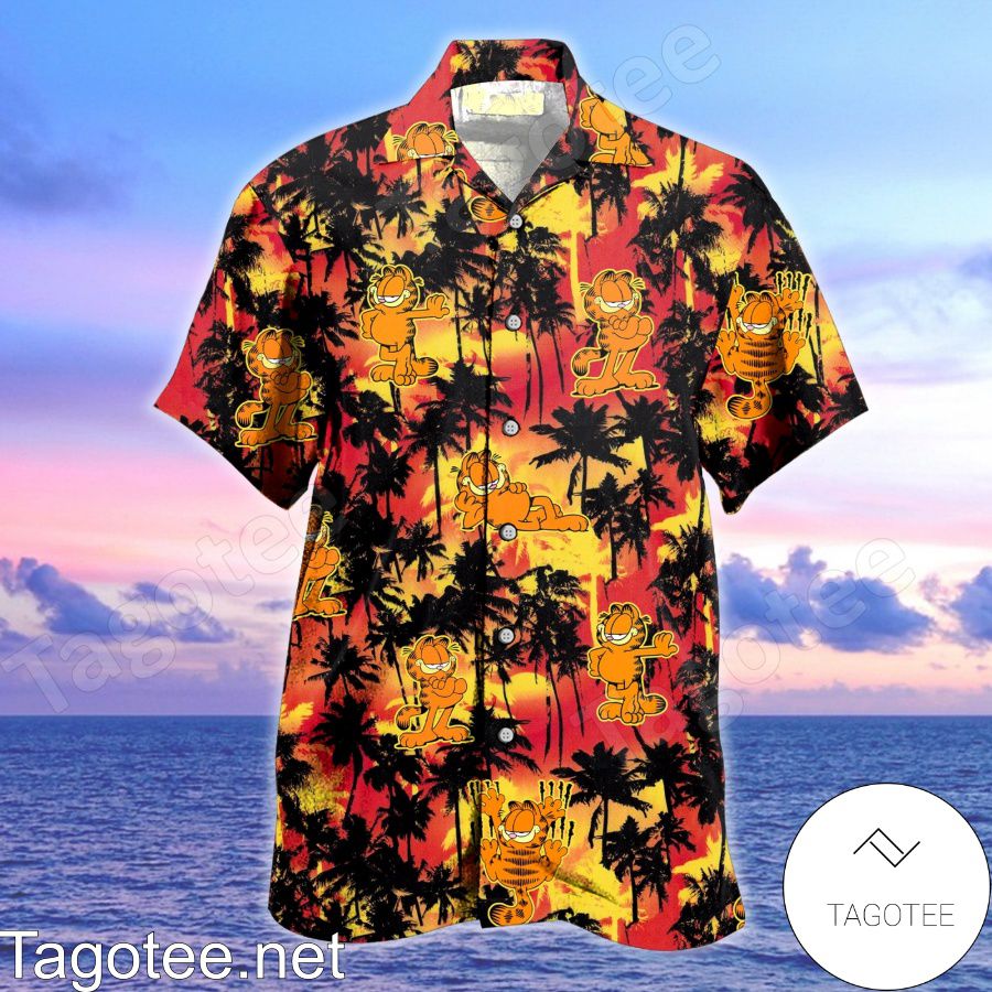 Garfield Palm Tree Hawaiian Shirt - Tagotee