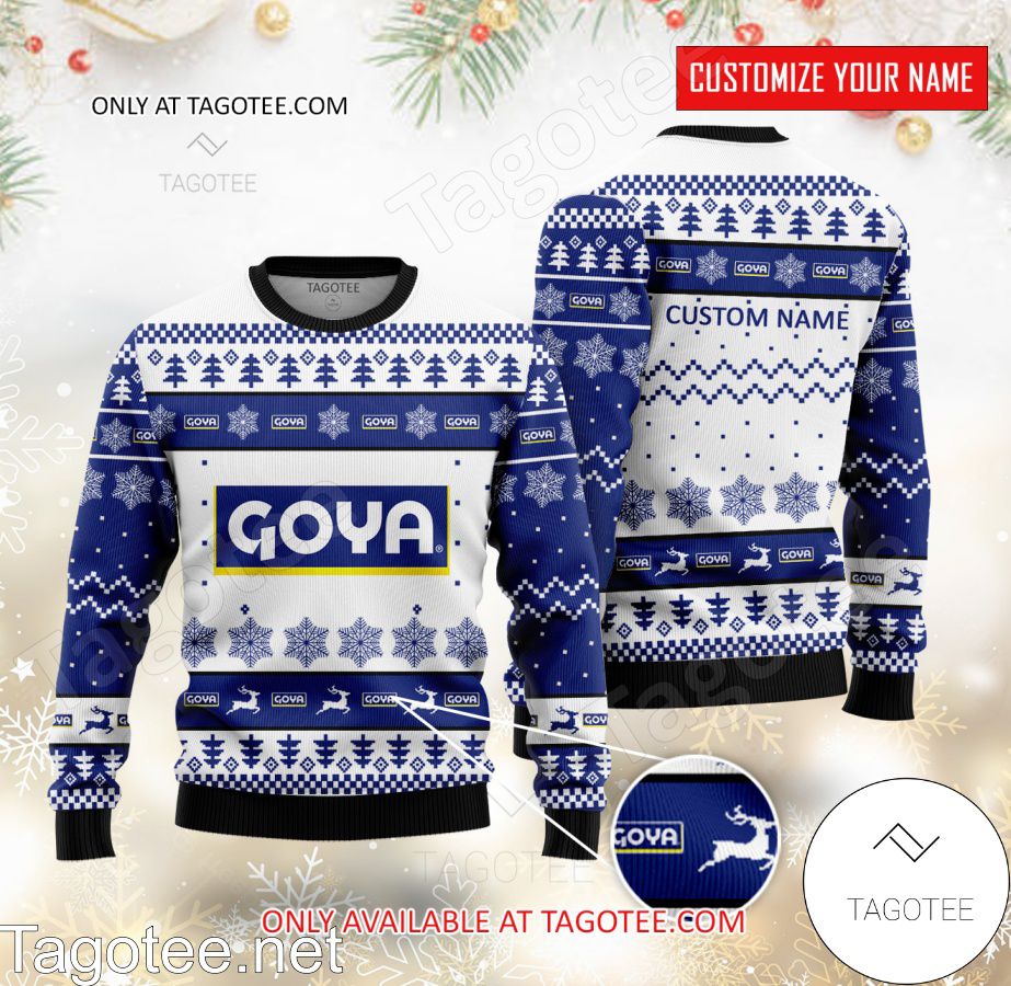 Goya Logo Personalized Ugly Christmas Sweater - EmonShop