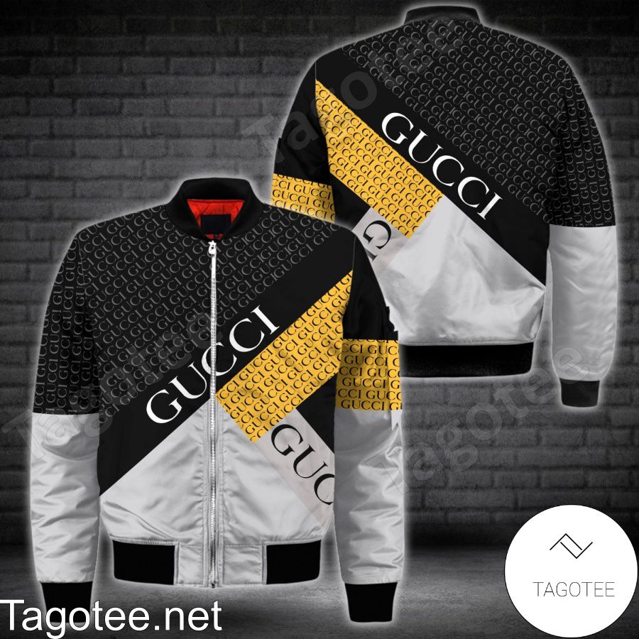 Louis Vuitton Luxury Brand Yellow Black Bomber Jacket - Tagotee